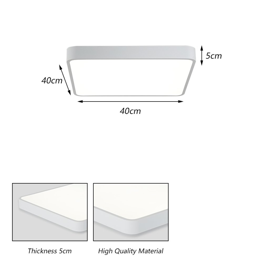 Brilagi - POOL SQUARE LED Ceiling Light / 36W / 230V / 3000/4500/6000K / 40x40 cm / White