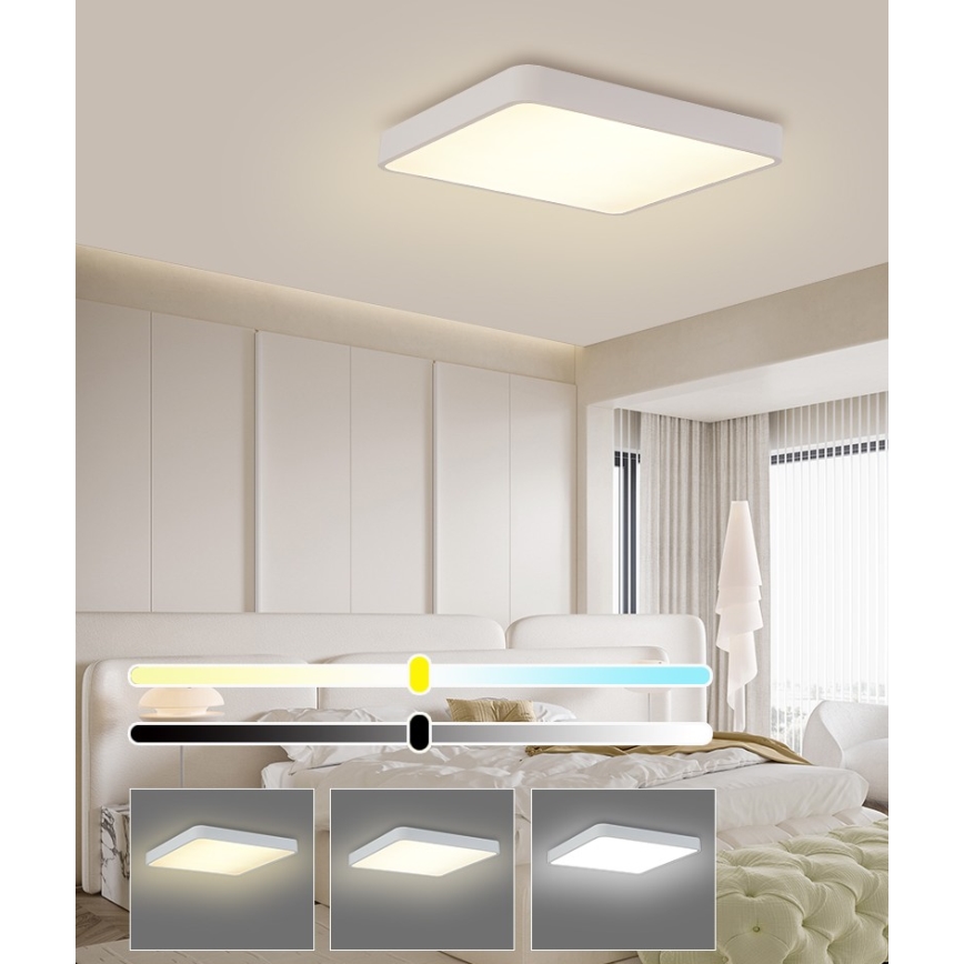 Brilagi - LED Ceiling light POOL SQUARE LED/48W/230V 3000/4500/6000K 50x50 cm white