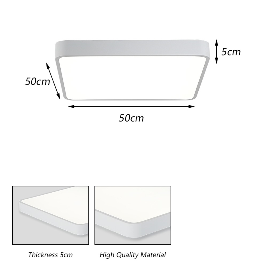 Brilagi - POOL SQUARE LED Ceiling Luminaire/48W/230V 3000/4500/6000K 50x50 cm White