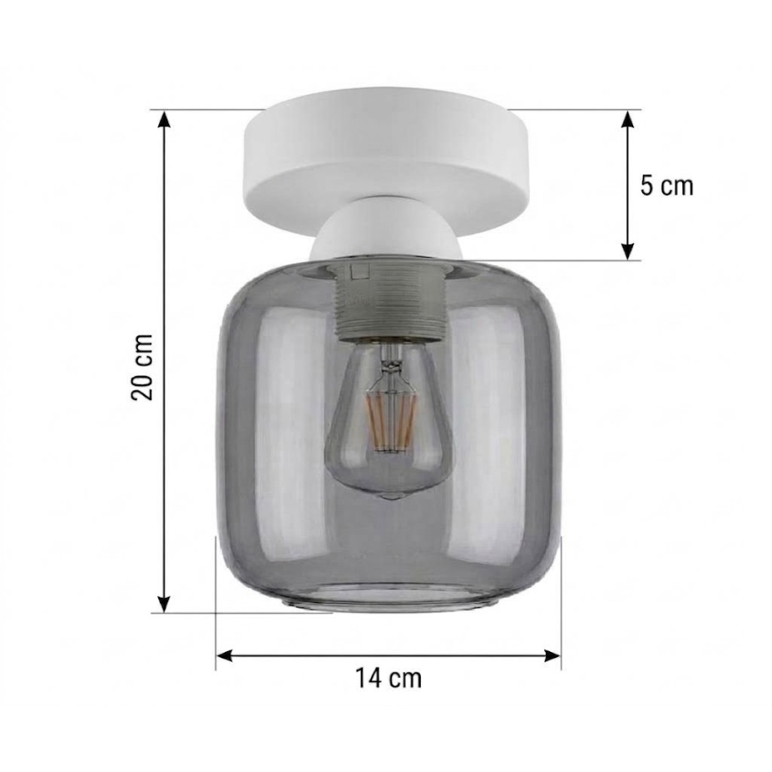 BRILAGI - LED ceiling light RETRO GLASS 1xE27/60W/230V Ø 14 cm white/smoke grey