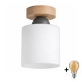BRILAGI - LED ceiling light RETRO GLASS 1xE27/60W/230V Ø 10 cm oak/white