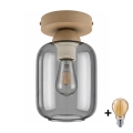 BRILAGI - LED Ceiling light RETRO GLASS 1xE27/60W/230V Ø 14 cm beige/smoky gray