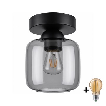 BRILAGI - LED Ceiling light RETRO GLASS 1xE27/60W/230V Ø 14 cm black/smoked grey