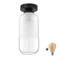 BRILAGI - LED ceiling light RETRO GLASS 1xE27/60W/230V Ø 14 cm black/white