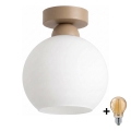 BRILAGI - LED ceiling light RETRO GLASS 1xE27/60W/230V Ø 15 cm beige/white