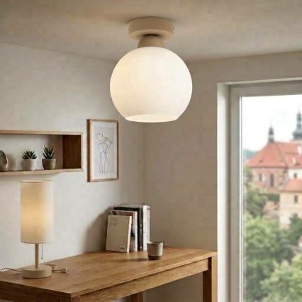 BRILAGI - LED ceiling light RETRO GLASS 1xE27/60W/230V Ø 15 cm beige/white