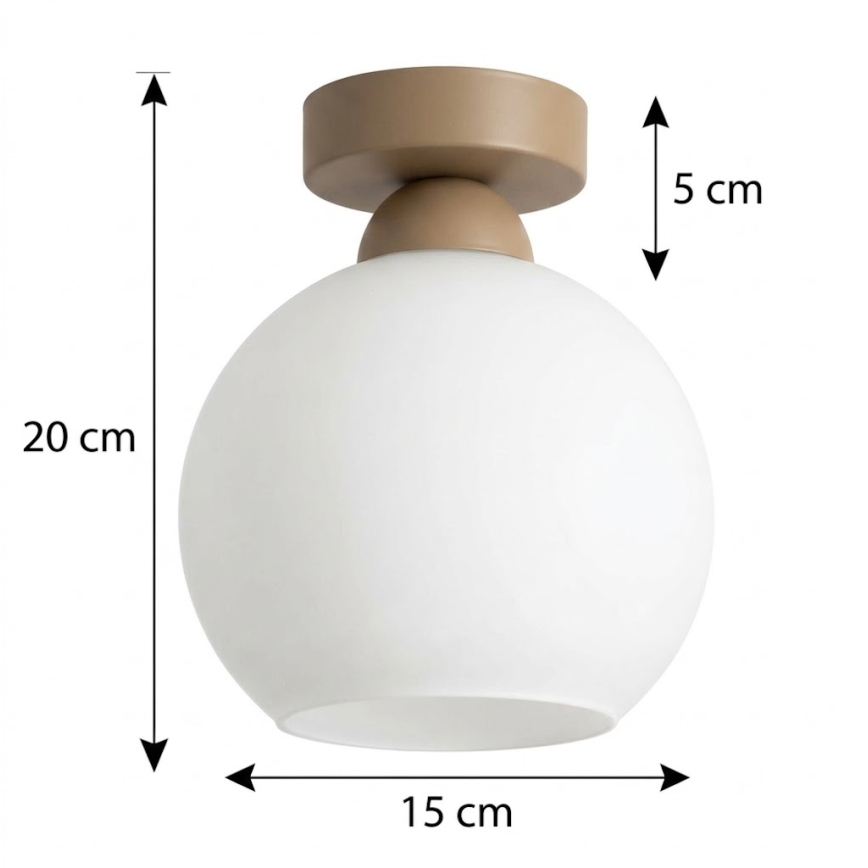 BRILAGI - LED ceiling light RETRO GLASS 1xE27/60W/230V Ø 15 cm beige/white