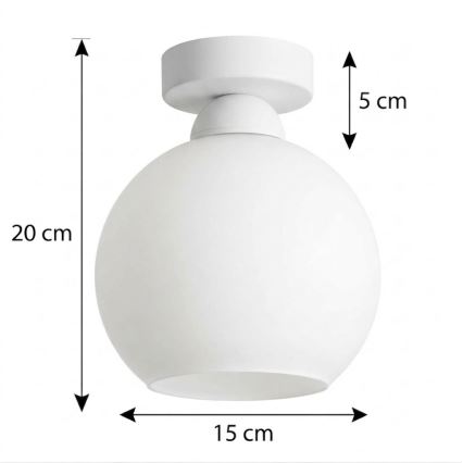 BRILAGI - LED ceiling light RETRO GLASS 1xE27/60W/230V Ø 15 cm white
