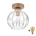 BRILAGI - LED Ceiling light RETRO GLASS 1xE27/60W/230V Ø 18 cm beige/clear
