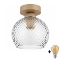 BRILAGI - LED ceiling light RETRO GLASS 1xE27/60W/230V Ø 18 cm beige/smoked gray