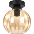 BRILAGI - LED Ceiling Light RETRO GLASS 1xE27/60W/230V Ø 18 cm black/smoked beige