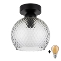 BRILAGI - LED ceiling light RETRO GLASS 1xE27/60W/230V Ø 18 cm black/smoked grey