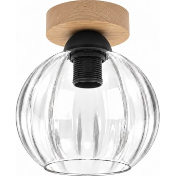 BRILAGI - LED Ceiling Light RETRO GLASS 1xE27/60W/230V Ø 18 cm oak/clear