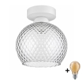 BRILAGI - LED ceiling light RETRO GLASS 1xE27/60W/230V Ø 18 cm white/smoked gray