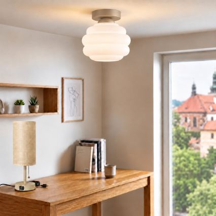 BRILAGI - LED ceiling light RETRO GLASS 1xE27/60W/230V Ø 20 cm beige/white