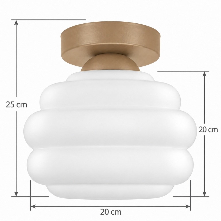 BRILAGI - LED ceiling light RETRO GLASS 1xE27/60W/230V Ø 20 cm beige/white
