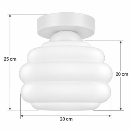 BRILAGI - LED Ceiling Light RETRO GLASS 1xE27/60W/230V Ø 20 cm white/white