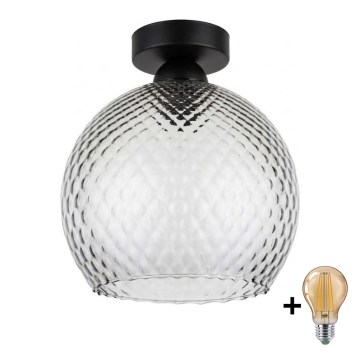 BRILAGI - LED ceiling light RETRO GLASS 1xE27/60W/230V Ø 25 cm black/smoked gray