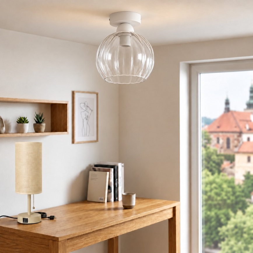 BRILAGI - LED ceiling light RETRO GLASS 1xE27/60W/230V Ø 25 cm white/clear