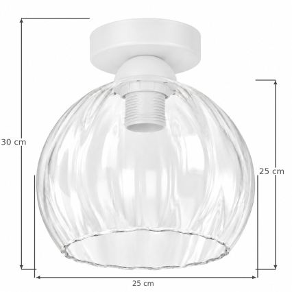 BRILAGI - LED ceiling light RETRO GLASS 1xE27/60W/230V Ø 25 cm white/clear