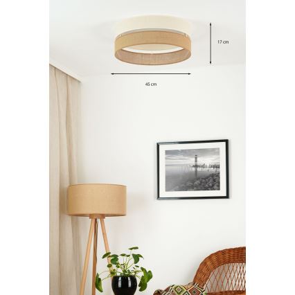 Brilagi - LED Ceiling light ROYAL YUTE LED/24W/230V d. 45 cm beige/creamy