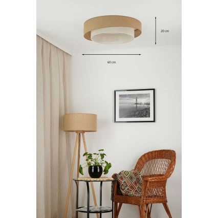 Brilagi - LED Ceiling light SHINE LED/24W/230V d. 60 cm beige/creamy