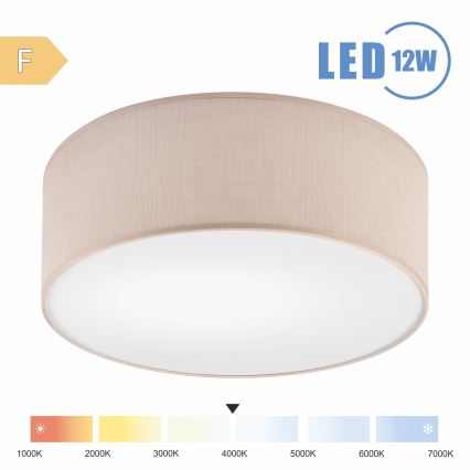 Brilagi - LED Ceiling light SIRIJA LED/12W/230V d. 35 cm beige