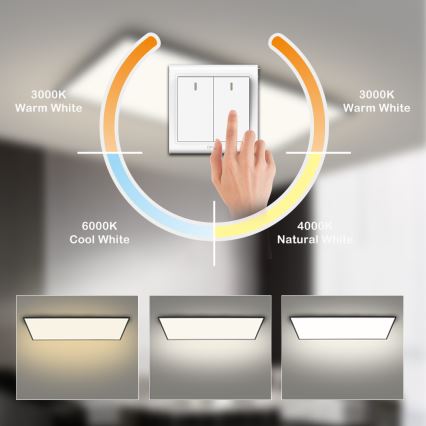 Brilagi - LED Ceiling Light SLIMFRAME LED/80W/230V 120x60 cm 3000/4000/6000K black