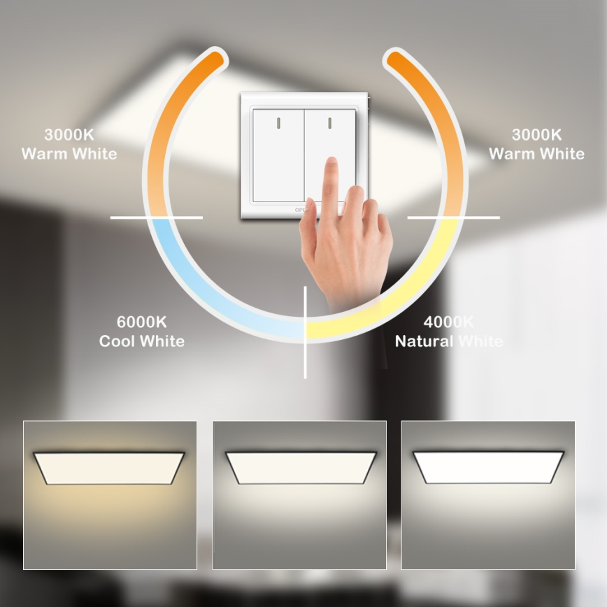 Brilagi - LED Ceiling Light SLIMFRAME LED/80W/230V 120x60 cm 3000/4000/6000K black