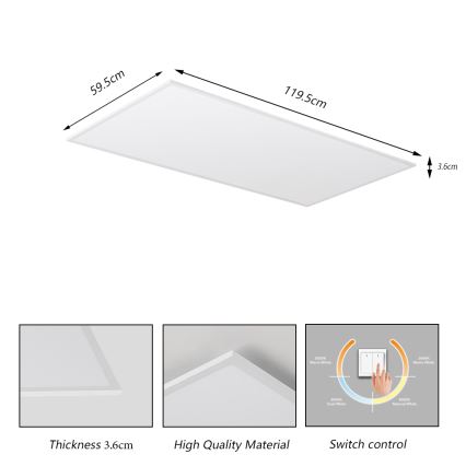 Brilagi - SLIMFRAME 80W LED Ceiling Panel 230V 120x60 cm 3000/4000/6000K White