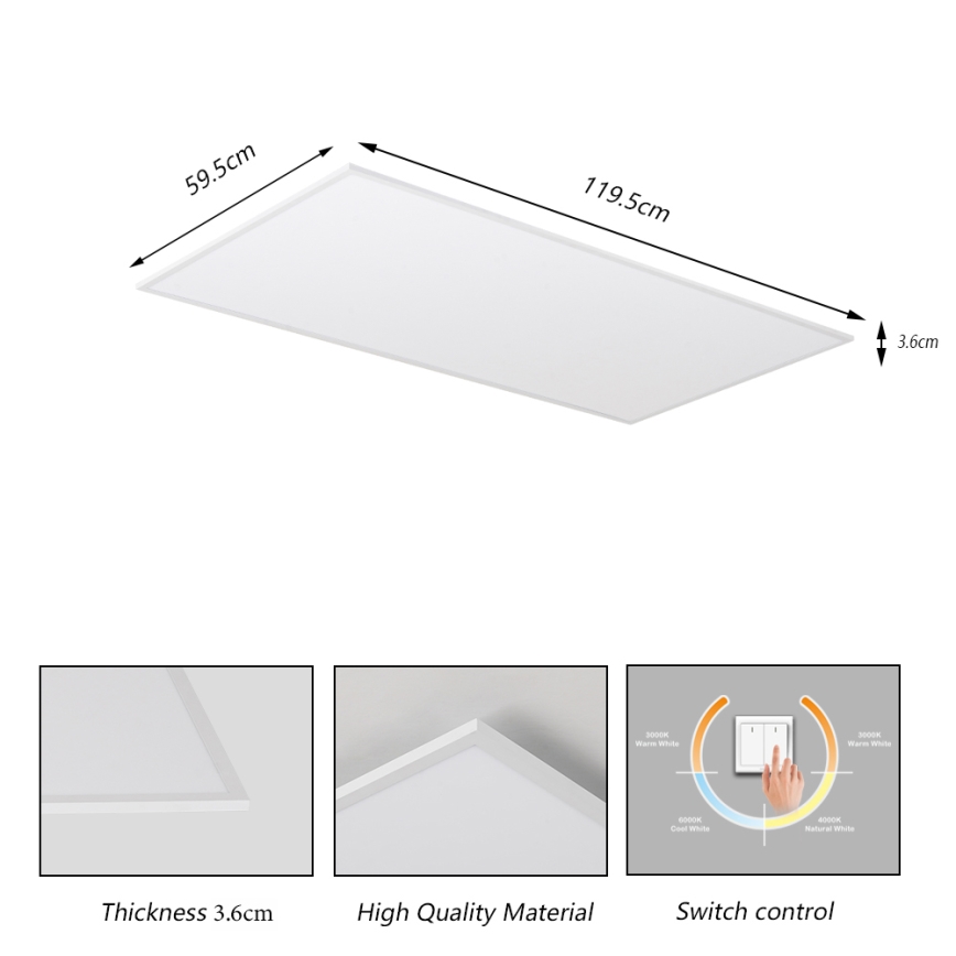 Brilagi - SLIMFRAME 80W LED Ceiling Panel 230V 120x60 cm 3000/4000/6000K White