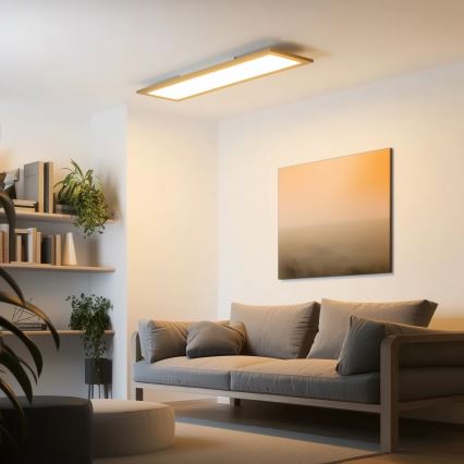 Brilagi - LED Ceiling light SLIMFRAME WOOD LED/58W/230V 124x34 cm brown