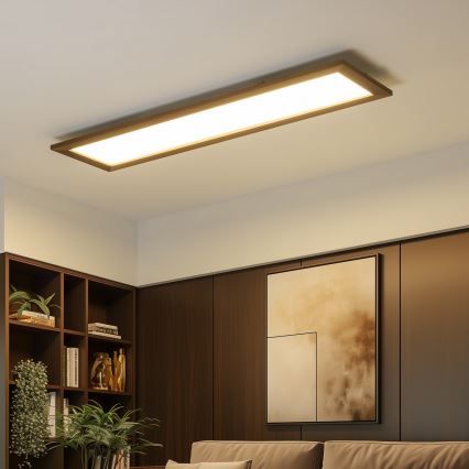 Brilagi - LED Ceiling light SLIMFRAME WOOD LED/58W/230V 124x34 cm dark brown
