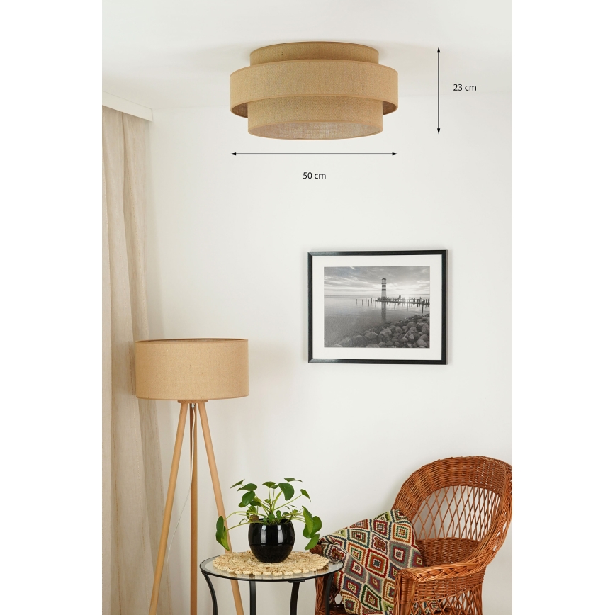 Brilagi - LED Ceiling light SPACE YUTE LED/12W/230V d. 50 cm 3000K/4000K/6400K beige