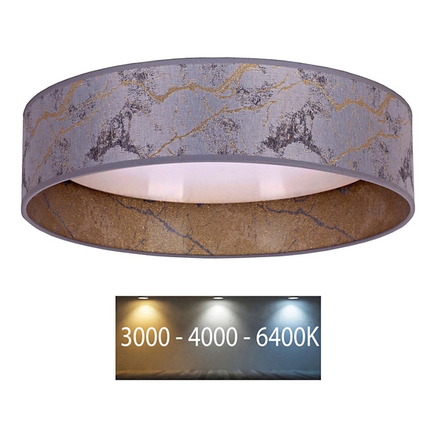 Brilagi - LED Ceiling light VELVET LED/12W/230V d. 30 cm 3000K/4000K/6400K grey/gold