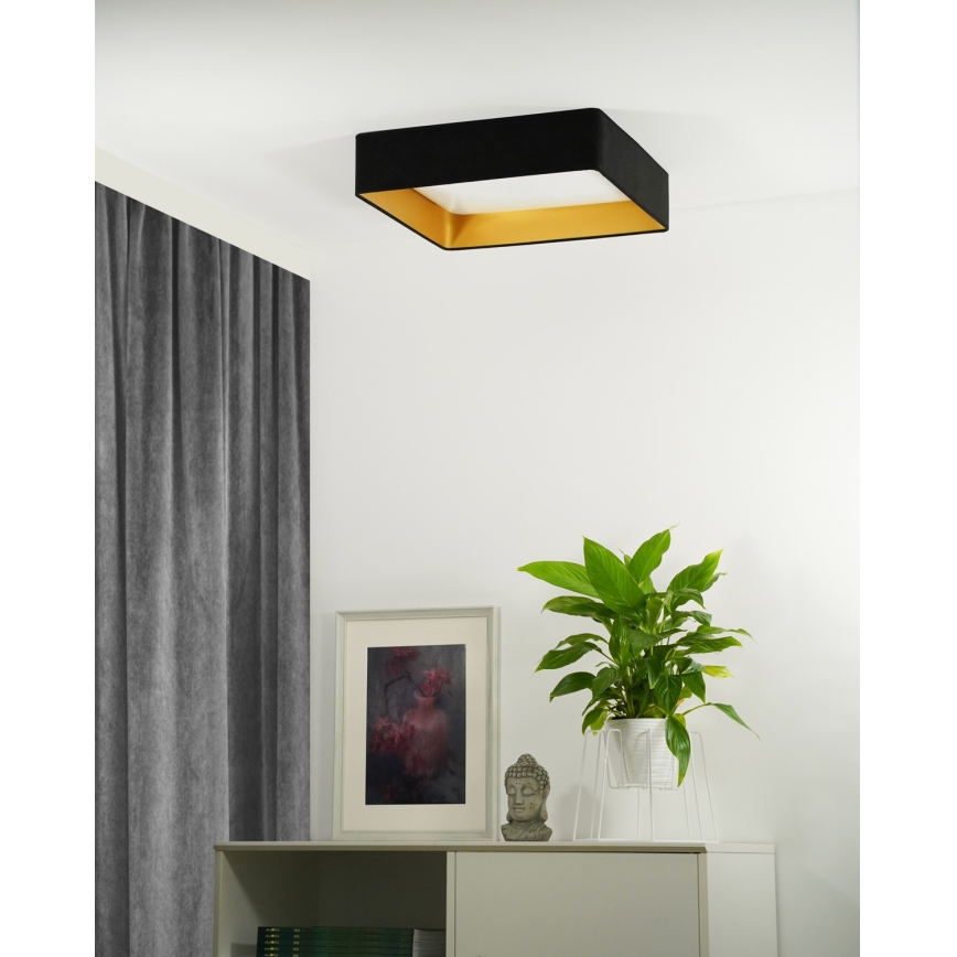 Brilagi - LED Ceiling light VELVET SQUARE LED/24W/230V black
