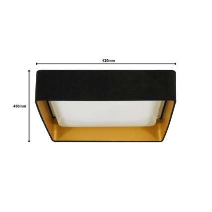 Brilagi - LED Ceiling light VELVET SQUARE LED/24W/230V black