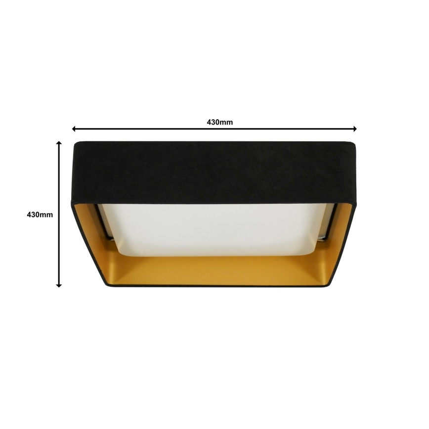 Brilagi - LED Ceiling light VELVET SQUARE LED/24W/230V black