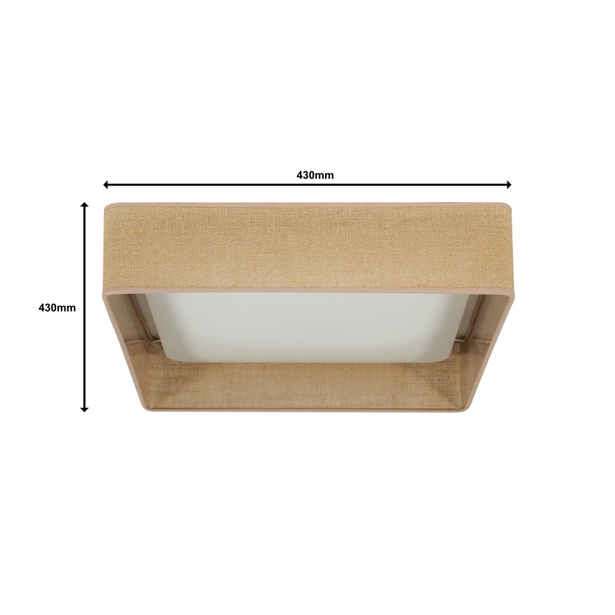 Brilagi - LED Ceiling light VELVET SQUARE LED/24W/230V brown