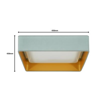 Brilagi - LED Ceiling light VELVET SQUARE LED/24W/230V mint