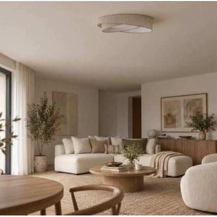 BRILAGI - LED ceiling light VELVET TWIST LED/24W/230V 4000K Ø 55 cm beige