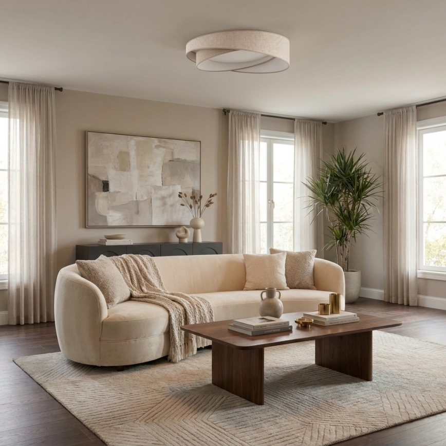 BRILAGI - LED ceiling light VELVET TWIST LED/24W/230V 4000K Ø 55 cm beige