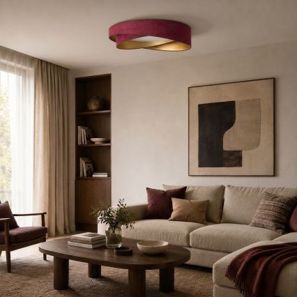 BRILAGI - LED ceiling light VELVET TWIST LED/24W/230V 4000K Ø 55 cm burgundy/gold