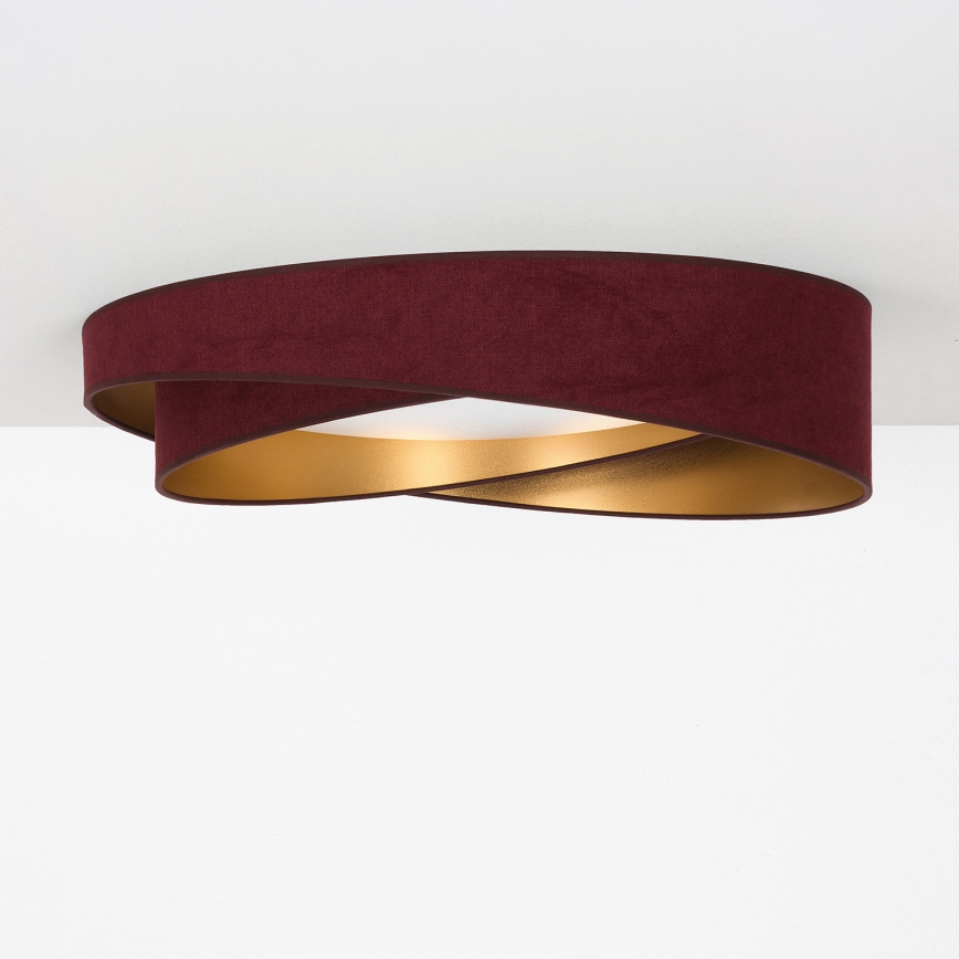 BRILAGI - LED ceiling light VELVET TWIST LED/24W/230V 4000K Ø 55 cm burgundy/gold