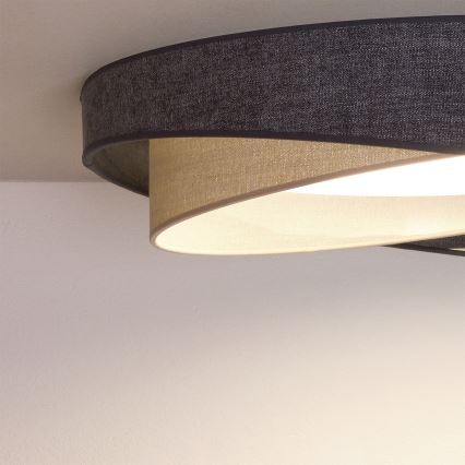 BRILAGI - LED Ceiling Light VELVET TWIST LED/24W/230V 4000K Ø 55 cm gray/cream