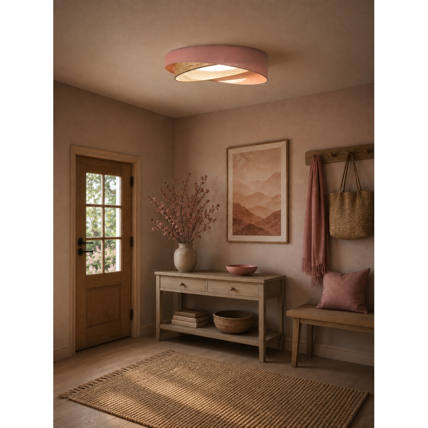 BRILAGI - LED ceiling light VELVET TWIST LED/24W/230V 4000K Ø 55 cm pink/beige