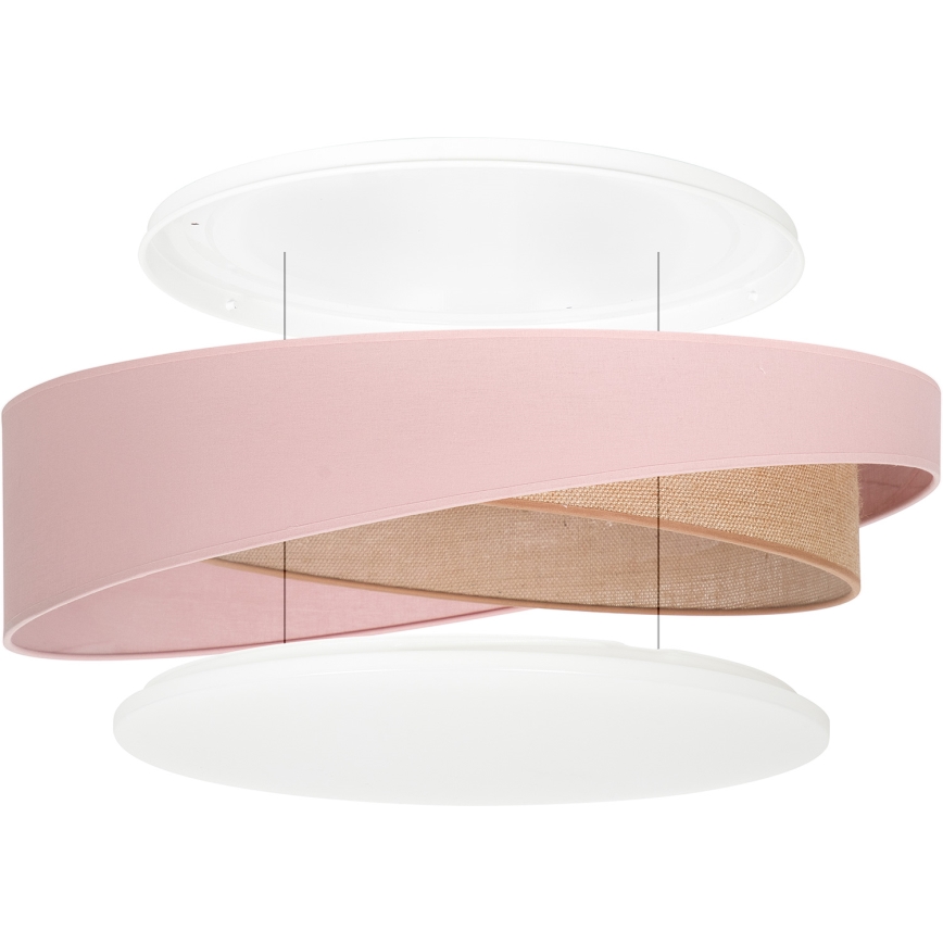 BRILAGI - LED ceiling light VELVET TWIST LED/24W/230V 4000K Ø 55 cm pink/beige