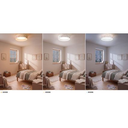 BRILAGI - LED Ceiling light VELVET VARI LED/24W/230V 3000/4000/6500K pr. 45 cm white/flowers