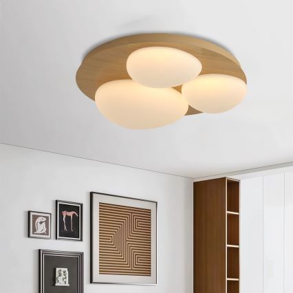 Brilagi - LED Ceiling Light VISBY WOOD LED/36W/230V Ø 50 cm brown