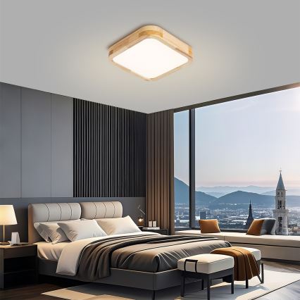 BRILAGI - LED Ceiling Light WOODLINE SQUARE LED/32W/230V 3000/4000/6000K Oak 30x30 cm